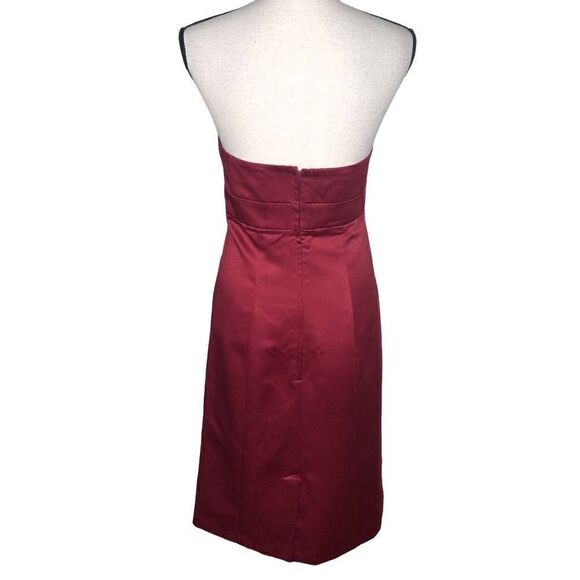 Alfred Angelo Wine Red Satin Strapless Occasion /Bridesmaid Dress - Picture 4 of 10